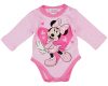 Disney Minnie szívecskés hosszú ujjú baba body rózsaszín