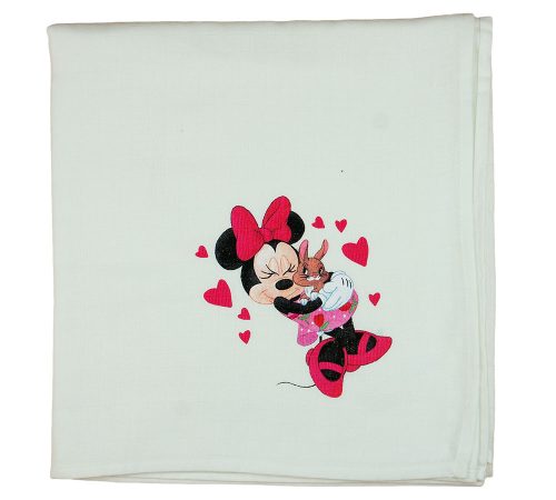 Disney Minnie nyuszis szívecskés textil-tetra kifogó-törölköző 140x140cm