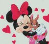 Disney Minnie nyuszis szívecskés textil-tetra kifogó-törölköző 140x140cm