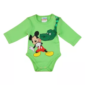 Disney Mickey dinós hosszú ujjú baba body zöld