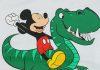 Disney Mickey dinós ujjatlan baba napozó