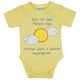 "Süss fel nap" feliratos rövid ujjú baba body sárga