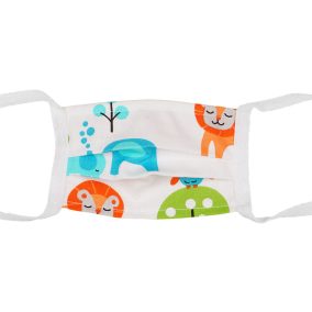   Kétrétegű textil szájmaszk gyerekeknek orrmerevítővel barack macis