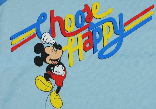 Disney Mickey "Choose Happy" feliratos ujjatlan baba napozó