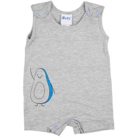 Ujjatlan baba napozó avokádó mintával szürke színben