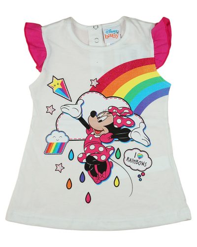 Disney Minnie szivárványos rövid ujjú lányka póló