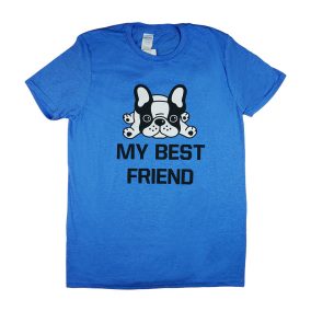   "My best friend" francia bulldogos férfi rövid ujjú póló
