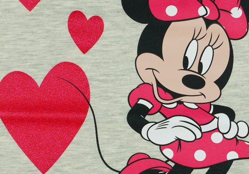 Disney Minnie csillámos, szíves hosszú ujjú lányka póló