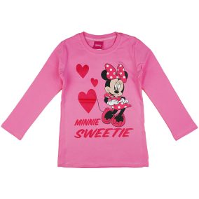   Disney Minnie csillámos, szíves hosszú ujjú lányka póló