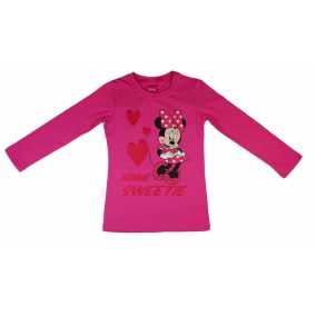   Disney Minnie csillámos, szíves hosszú ujjú lányka póló