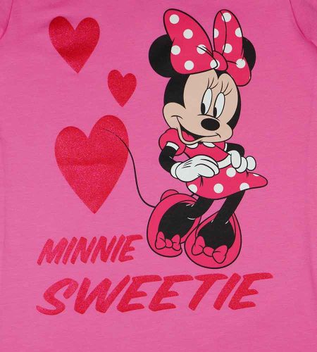 Disney Minnie csillámos, szíves hosszú ujjú lányka póló