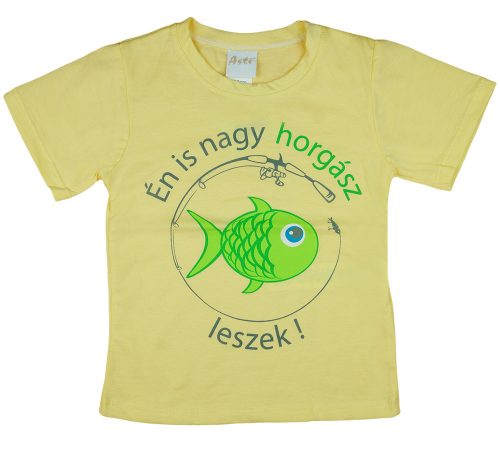 "Én is nagy horgász leszek!" feliratos rövid ujjú fiú póló