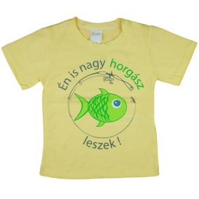   "Én is nagy horgász leszek!" feliratos rövid ujjú fiú póló