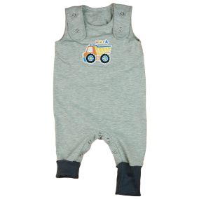   "Work" teherautó mintás ujjatlan, belül bolyhos rugdalózó 2:1 méret