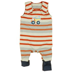   "Work" teherautó mintás ujjatlan, belül bolyhos rugdalózó 2:1 méret