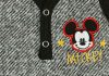 Ujjatlan baba rugdalózó Mickey hímzéssel, szürke fekete színben