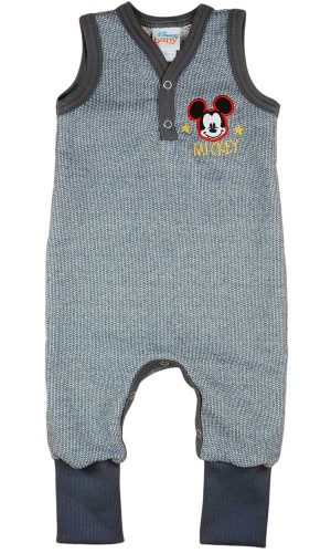 Ujjatlan baba rugdalózó Mickey hímzéssel, szürke kék színben