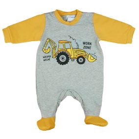   "Work Zone" Munkagépes belül bolyhos baba rugdalózó