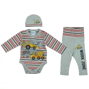 "Work Zone" Munkagépes 3 részes baba szett