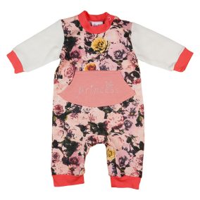 Rózsa mintás hosszú ujjú rugdalózó