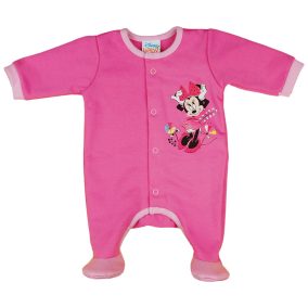   Disney Minnie virágos, belül bolyhos, hosszú ujjú rugdalózó