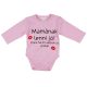 "Mamának lenni jó" feliratos hosszú ujjú baba body rózsaszín