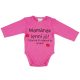 "Mamának lenni jó" feliratos hosszú ujjú baba body pink
