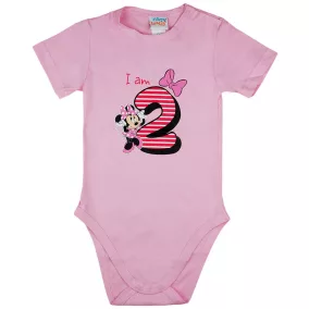   Disney Minnie szülinapos rövid ujjú baba body 2 éves rózsaszín