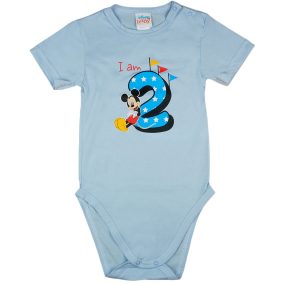   Disney Mickey szülinapos rövid ujjú baba body 2 éves kék