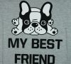 "My best friend" francia bulldogos női rövid ujjú póló