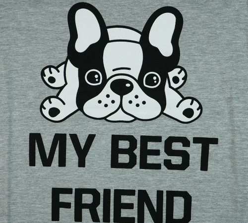 "My best friend" francia bulldogos női rövid ujjú póló