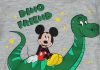 Disney Mickey dinós hosszú ujjú baba body szürke