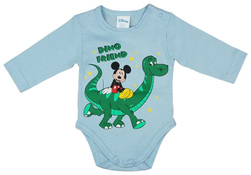 Disney Mickey dinós hosszú ujjú baba body kék