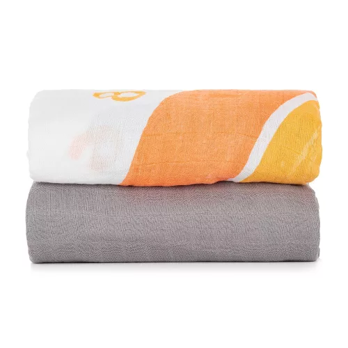 FEEDO Set bambusz muszlin pólya 2 db, 120x120 cm