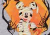 Disney Mickey halloween belül bolyhos hosszú ujjú rugdalózó