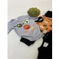 Halloween hosszú ujjú baba body szürke