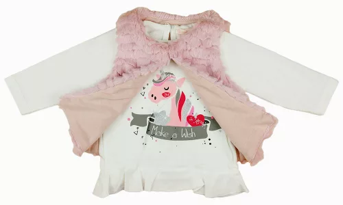 3 részes unikornisos mellényes baba szett