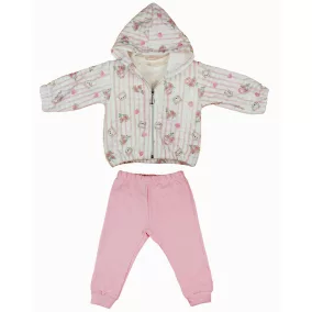 3 részes macis kardigános baba szett