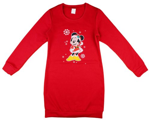 Disney Minnie karácsonyi mintával nyomott lányka pamut ruha