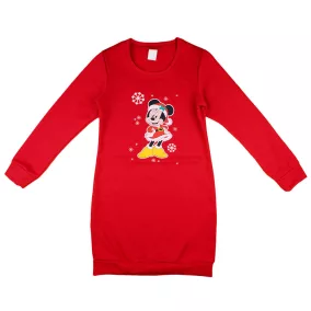   Disney Minnie karácsonyi mintával nyomott lányka pamut ruha