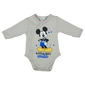 Disney Mickey hosszú ujjú baba body szürke