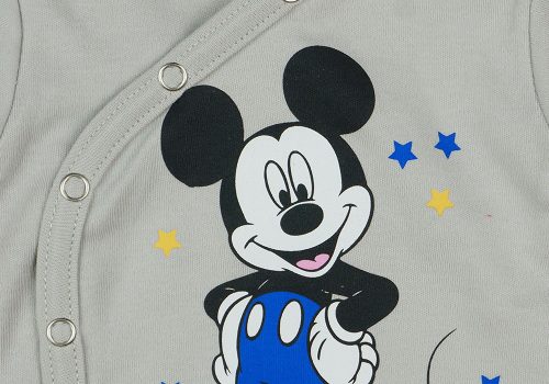 Disney Mickey hosszú ujjú baba body szürke