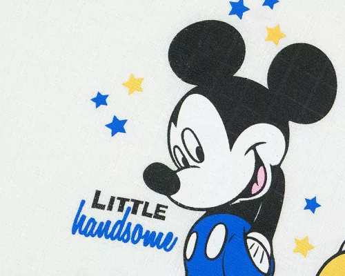 Textil tetra pelenka Mickey egér mintával 70x70cm fehér színben