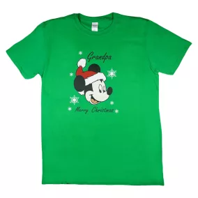 Disney Mickey karácsonyi férfi póló nagypapáknak