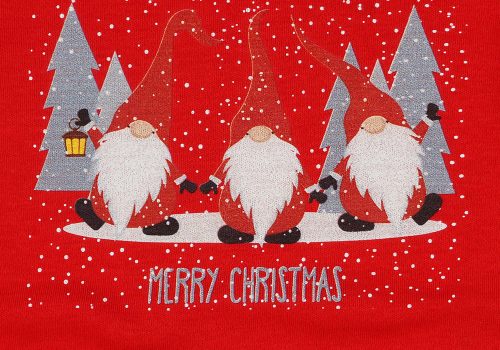 Karácsonyi manós hosszú ujjú baba body piros