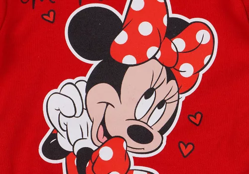 Disney Minnie szívecskés hosszú ujjú baba body piros