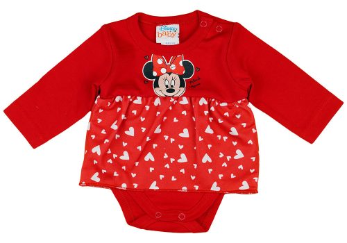 Disney Minnie szívecskés szoknyás baba body piros