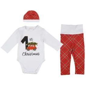 Karácsonyi " 1st Christmas" 3 részes baba szett