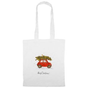 Karácsonyi autós hosszú fülű vászontáska