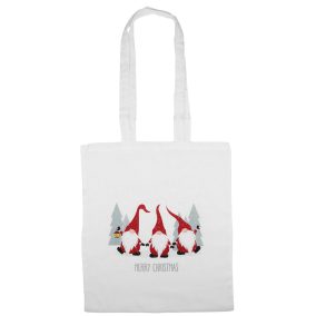 Karácsonyi manós hosszú fülű vászontáska